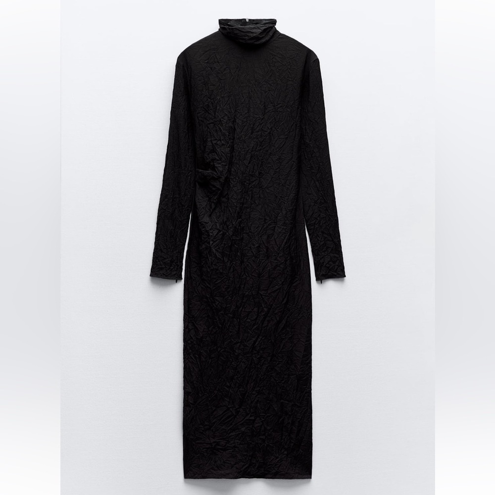 Zara Black Long Sleeve Dress - Picture 4 of 9